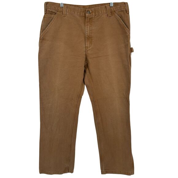 Vintage y2k men's tan Carhartt duck canvas relaxed fit carpenter pants (38 x32) - Picture 2 of 7